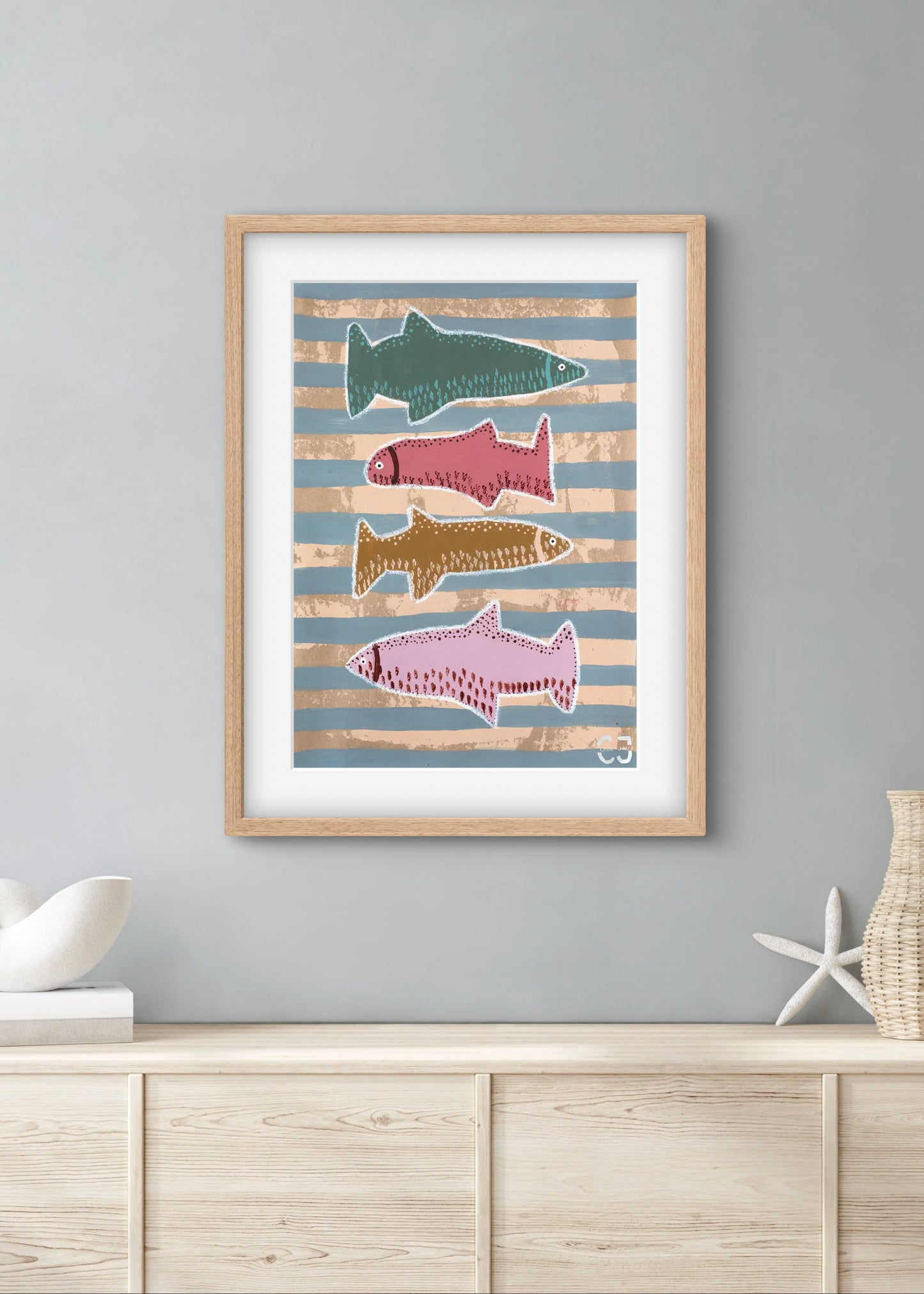 Four Happy Fishies - Fine Art Print