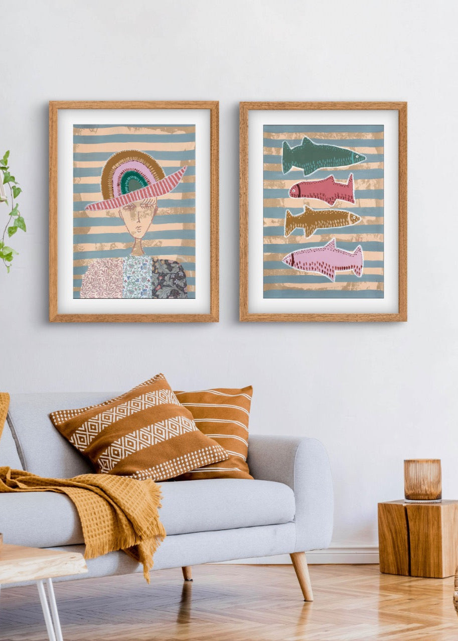 Four Happy Fishies - Original Painting