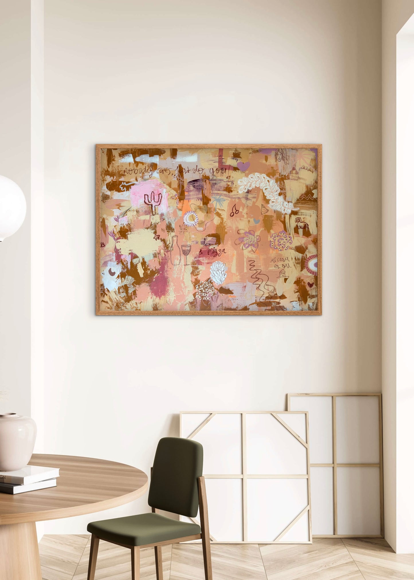 Original abstract canvas painting by Cata Jau. Inspired by nature, painted in earthy tones.