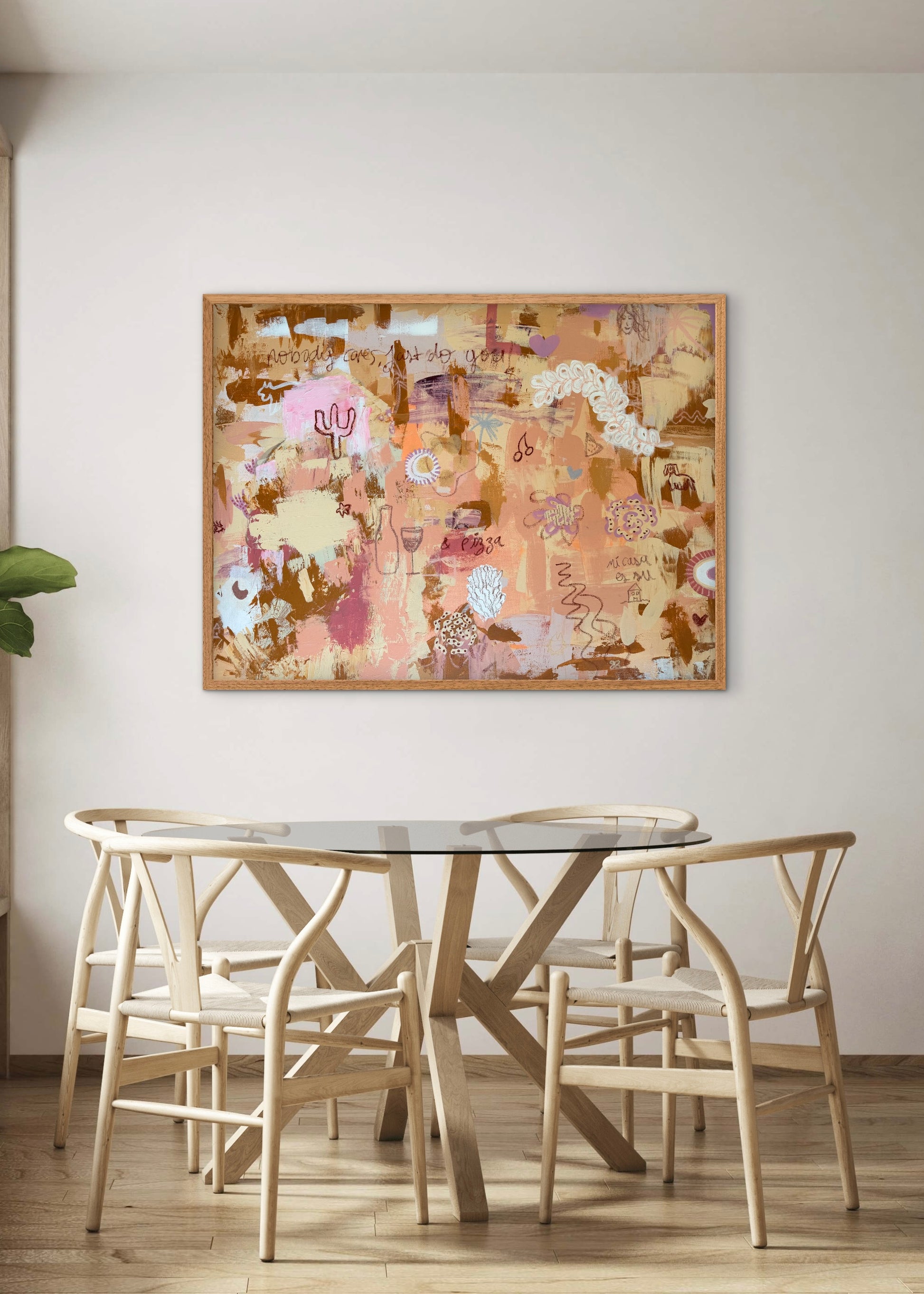 Original abstract canvas painting by Cata Jau. Inspired by nature, painted in earthy tones.