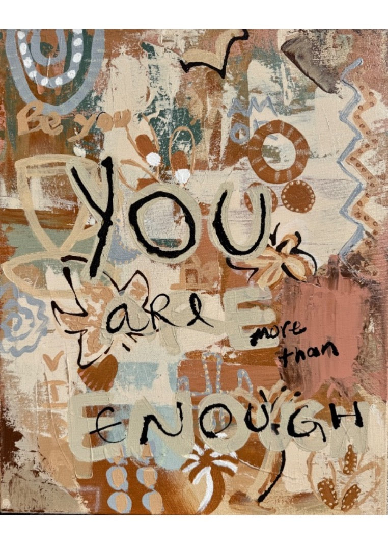 Original abstract canvas painting in warm, earthy tones by Cata Jau